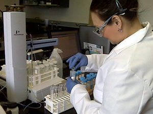 A Water Authority Water Quality Laboratory Analyst prepares a sample to be analyzed for arsenic using Inductively Coupled Plasma-Mass Spectrometry (ICP-MS).